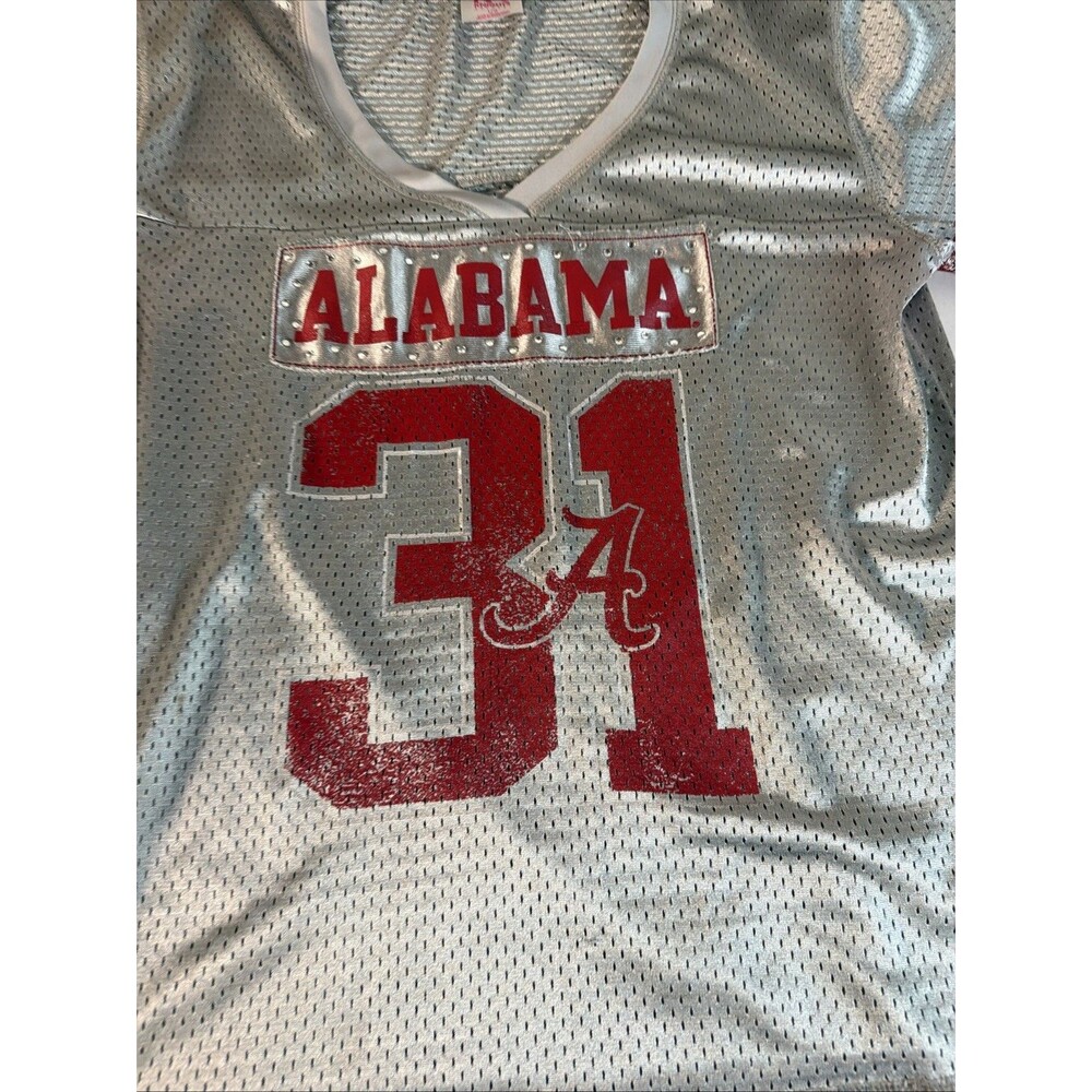Alabama Crimson Tide Football Jersey Womens Large Knights Apparel Gray Red